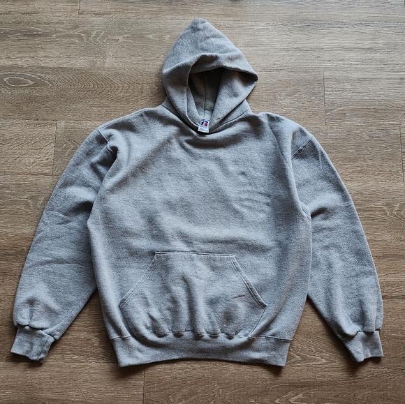 Vintage Other - Vintage 90s Russell Athletic gray blank hoodie